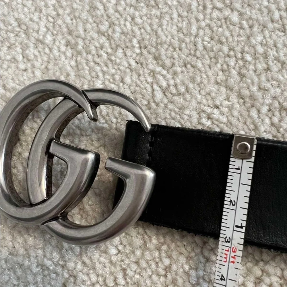 Gucci GG Marmont Mens black leather belt 💯 Authentic - Picture 3 of 9